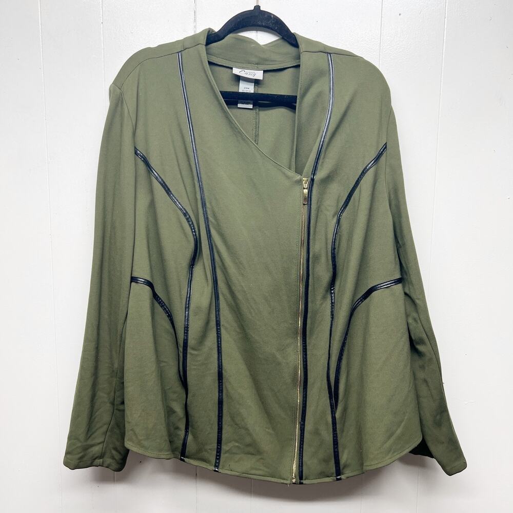Catherine's Curvy Collection Camo Green Full Zip Women's Jacket Size 28